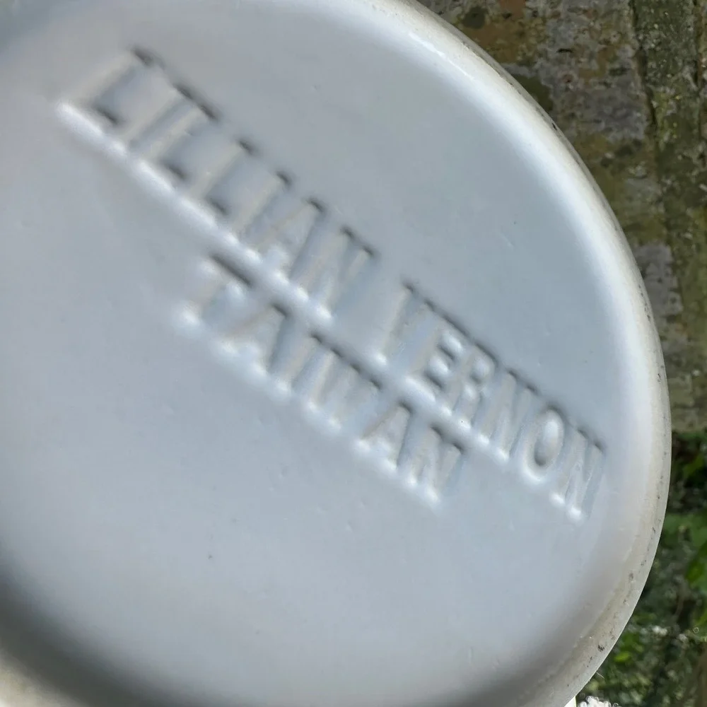 Lillian Vernon White Embossed Fruit Casserole Dish Pear Lid Cottagecore 5in